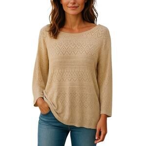 Mes Demoiselles Paris Bonnie Cream Crochet Knit Top